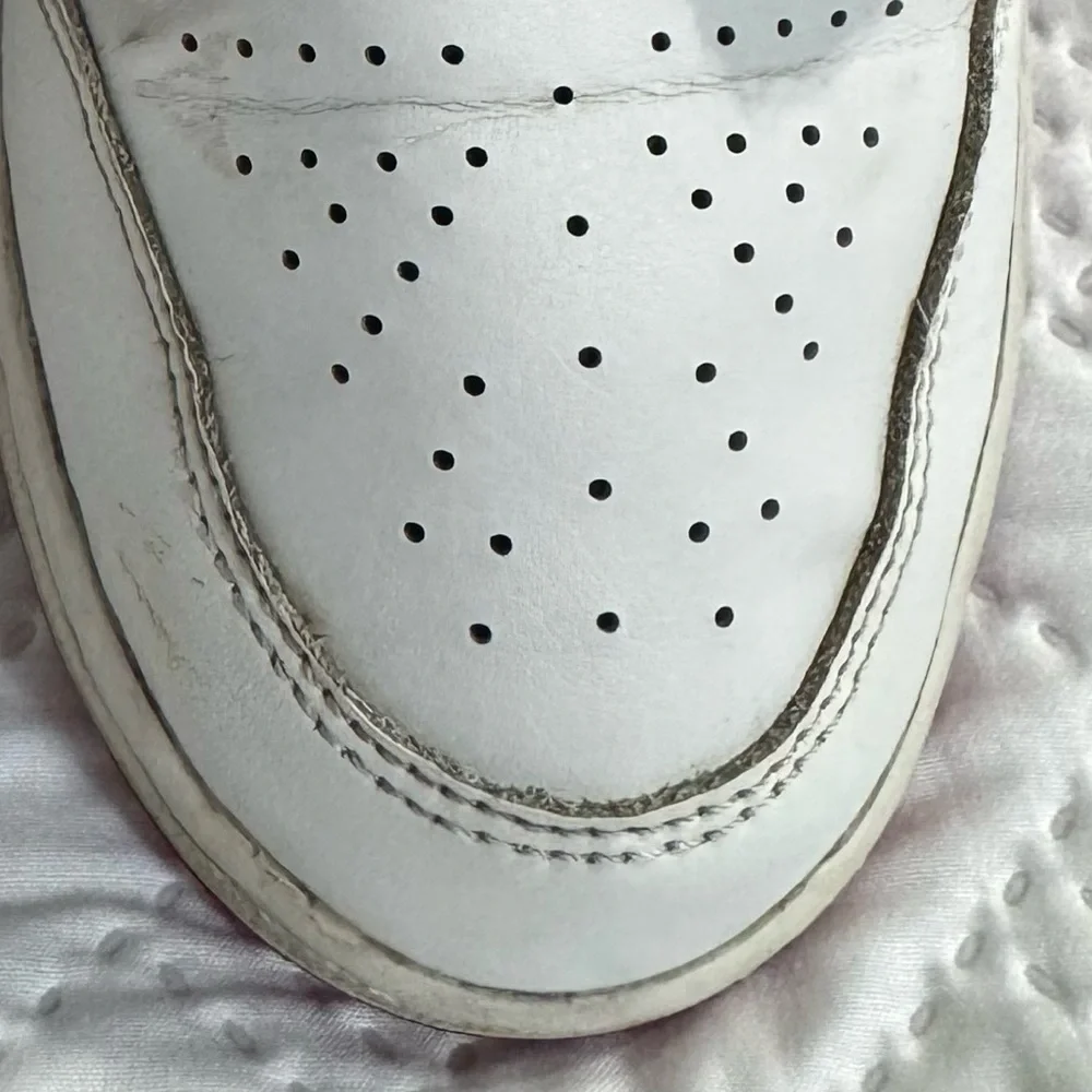 Nike Air Jordan 1 Low GS White Red Black Sneakers Big Boy Youth 7Y Woman 8.5 - Picture 9 of 15